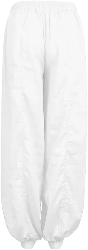 Women's Linen Summer Palazzo Palazzo Pants High Waist Wide Leg Slim-Fit Pants Travel
