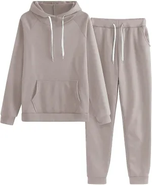 Women's Two Piece Outfits Set Long Sleeve V Neck Clothes Sweatshirt Pullover Tops Wide Leg Pants Sets