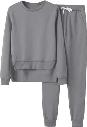 Women's Two Piece Tracksuit Fall Long Sleeve V Neck Althteic Outfit Hoodie Sweatshirt Long Pants Outfits