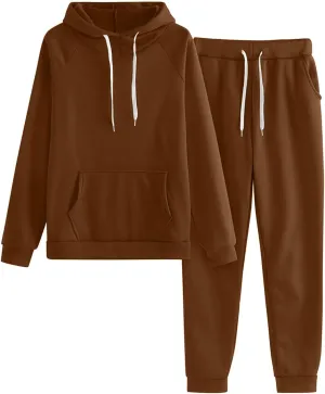 Women's Two Piece Tracksuit Long Sleeve Crewneck Vintage Button Down Sweatshirt with Jogger Pants 2