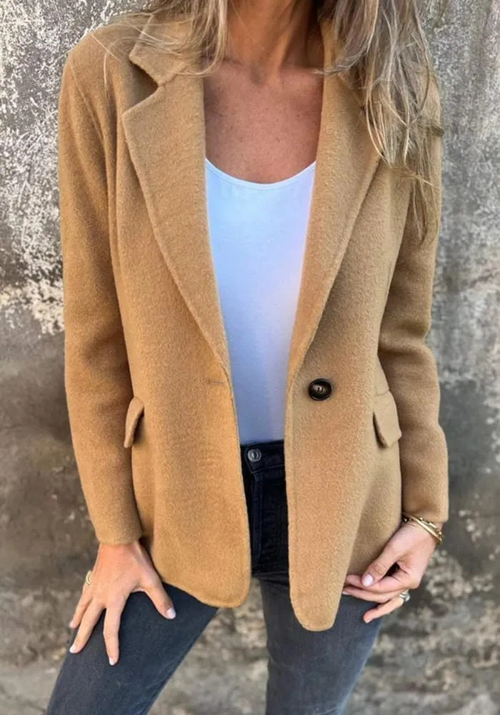 Wool Coats for Women Fall Winter Long Sleeve Open Front Blazer Business Office Work Casual Coat