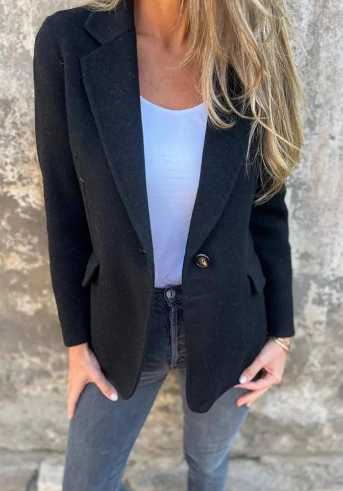 Wool Coats for Women Fall Winter Long Sleeve Open Front Blazer Business Office Work Casual Coat