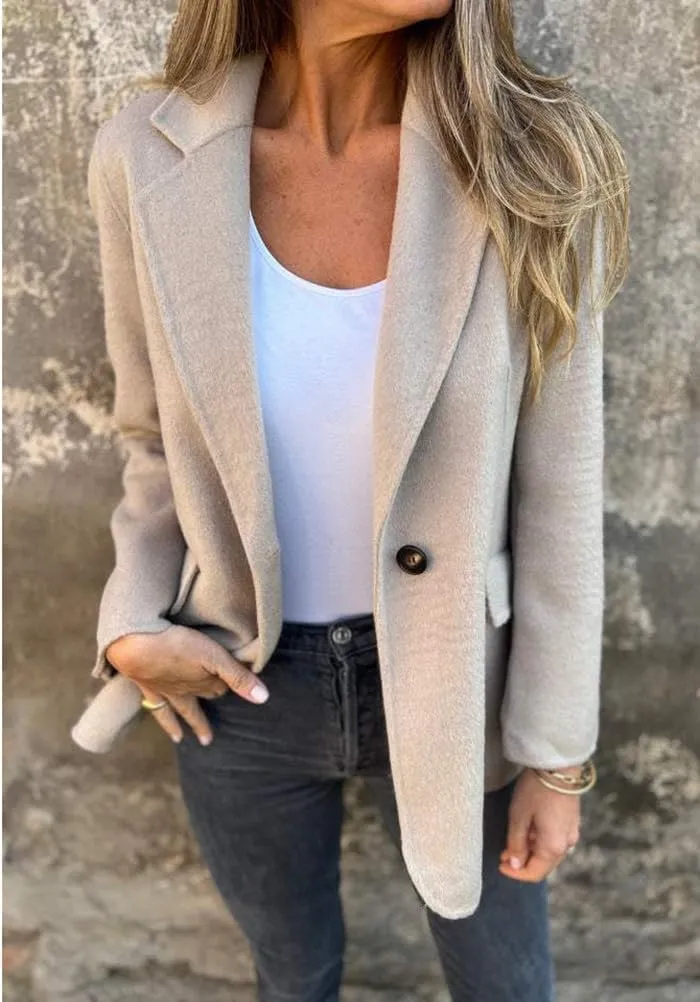 Wool Coats for Women Fall Winter Long Sleeve Open Front Blazer Business Office Work Casual Coat