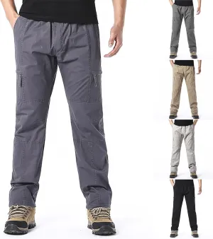 Work Pants for Men Construction Slim Zippered Multi-Pocket Patchwork Cargo Pants Loose Straight Casual Workout Pants