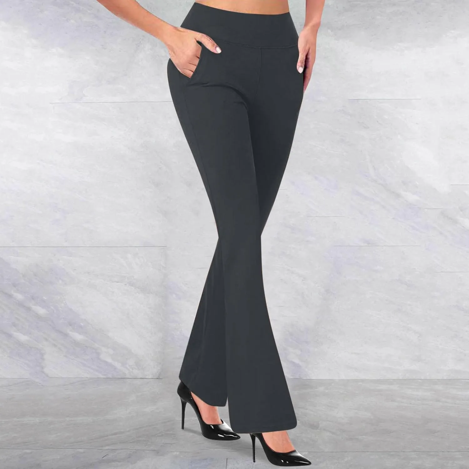 Work Pants for Women High Waist Dress Pants Business Casual Stretch Bootleg Yoga Pants Workout Trousers Slacks