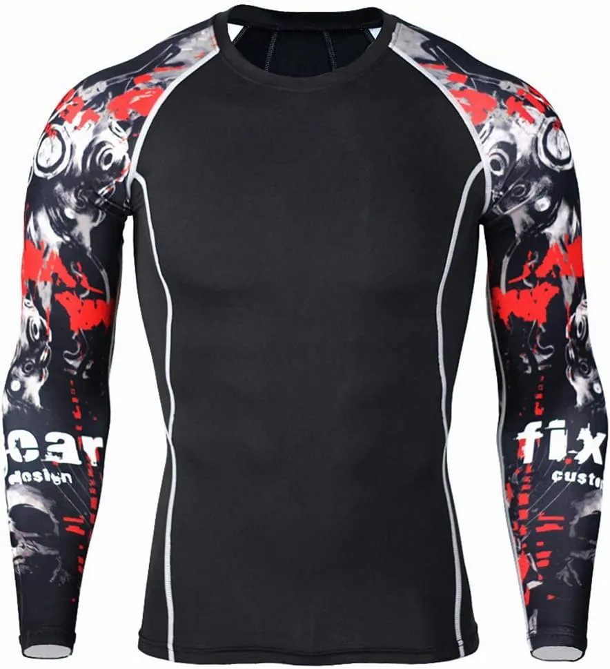 Workout Set Compression Shirt Pants Top Long Sleeve Sports Tight Base Layer Quick Dry & Moisture-Wicking