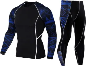 Workout Set Compression Shirt Pants Top Long Sleeve Sports Tight Base Layer Quick Dry & Moisture-Wicking