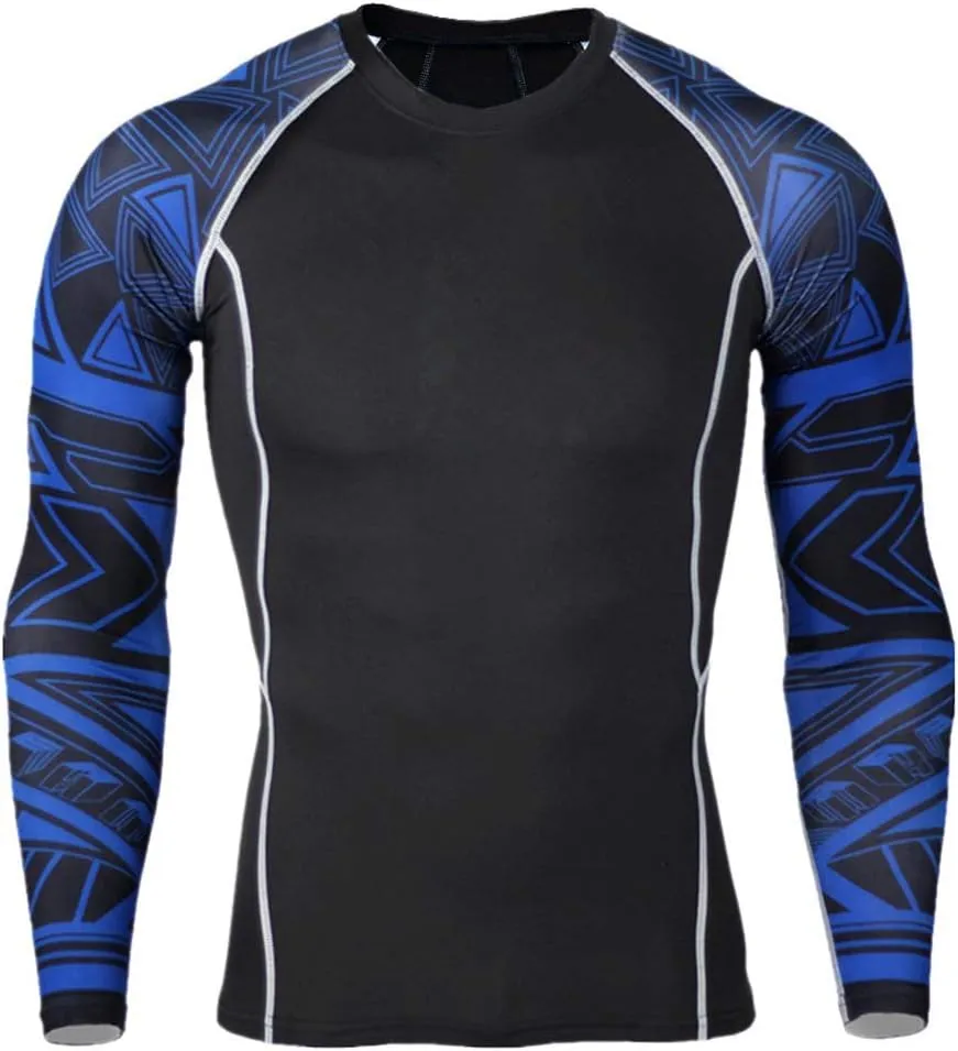Workout Set Compression Shirt Pants Top Long Sleeve Sports Tight Base Layer Quick Dry & Moisture-Wicking