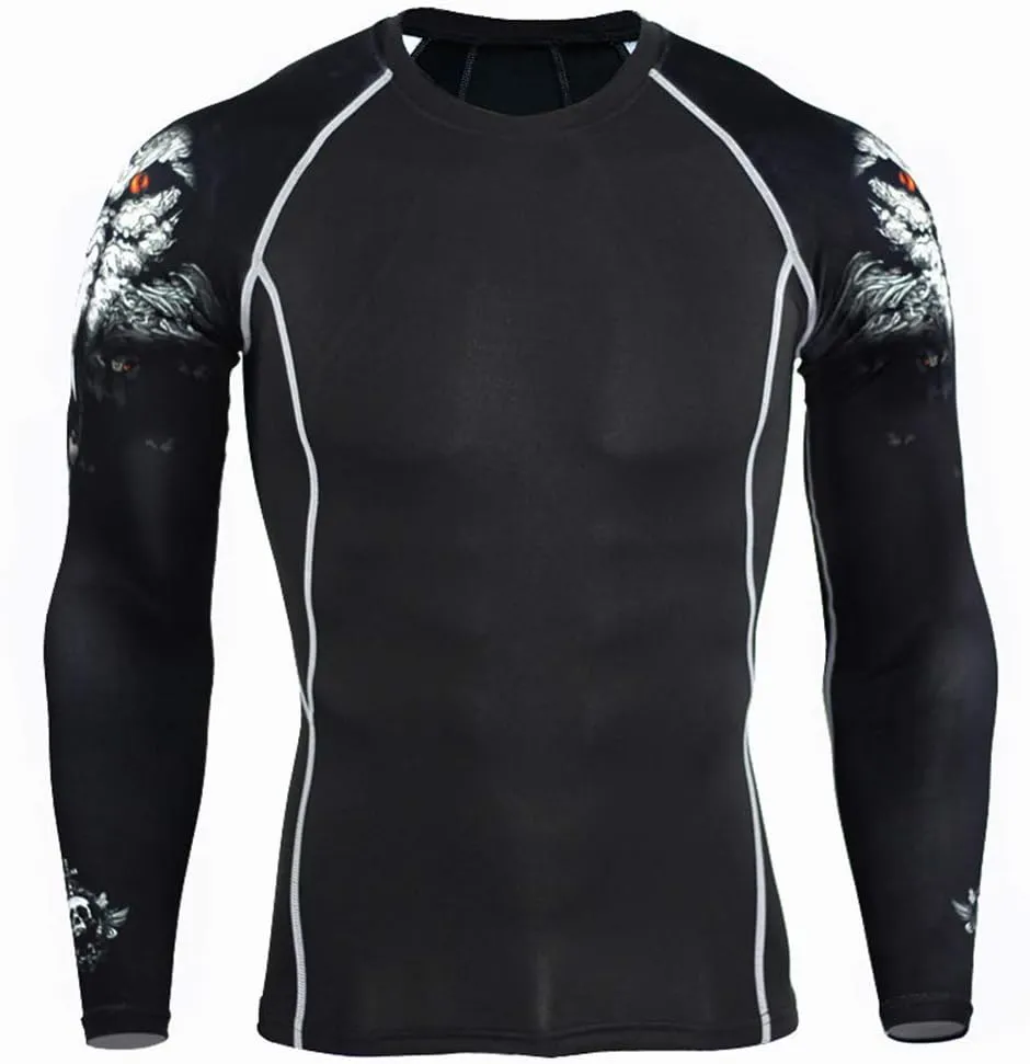 Workout Set Compression Shirt Pants Top Long Sleeve Sports Tight Base Layer Quick Dry & Moisture-Wicking