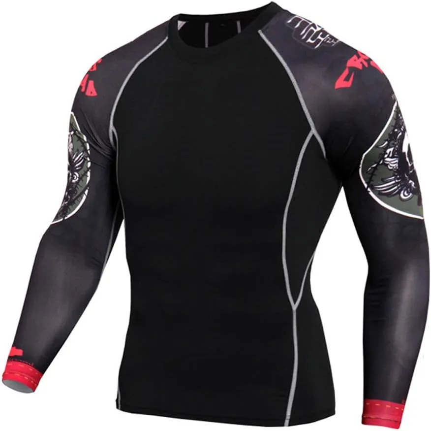 Workout Set Compression Shirt Pants Top Long Sleeve Sports Tight Base Layer Quick Dry & Moisture-Wicking