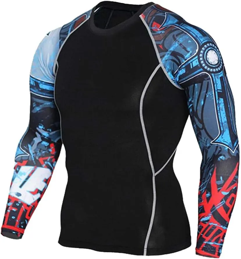 Workout Set Compression Shirt Pants Top Long Sleeve Sports Tight Base Layer Quick Dry & Moisture-Wicking