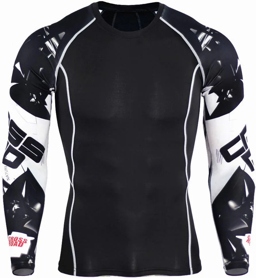 Workout Set Compression Shirt Pants Top Long Sleeve Sports Tight Base Layer Quick Dry & Moisture-Wicking
