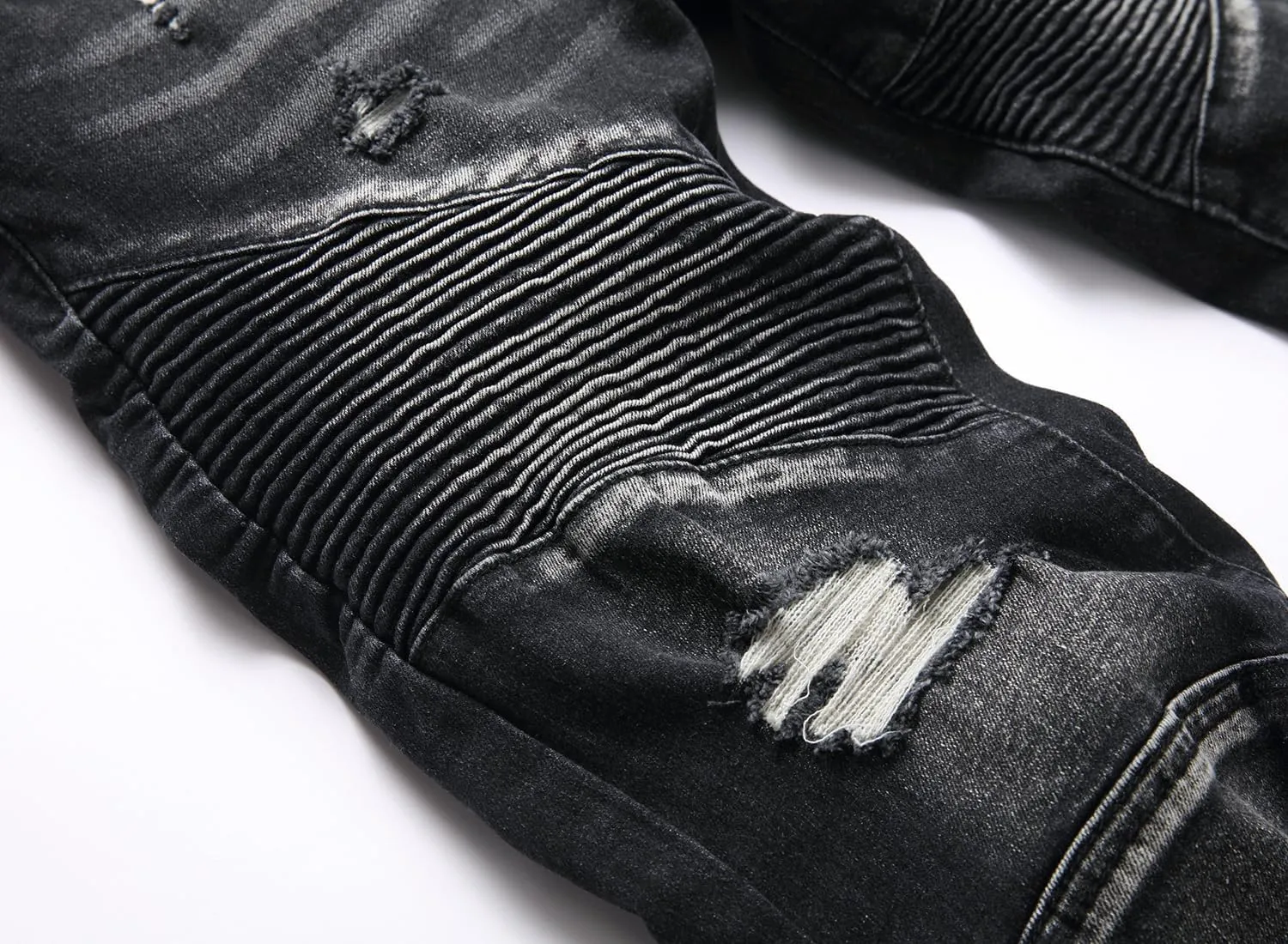 XIMXIMMTIAN Mens Slim Fit Jeans Stretch Ripped Biker Jeans for Men Fashion Straight Comfort Flex Waist Casual Denim Pants