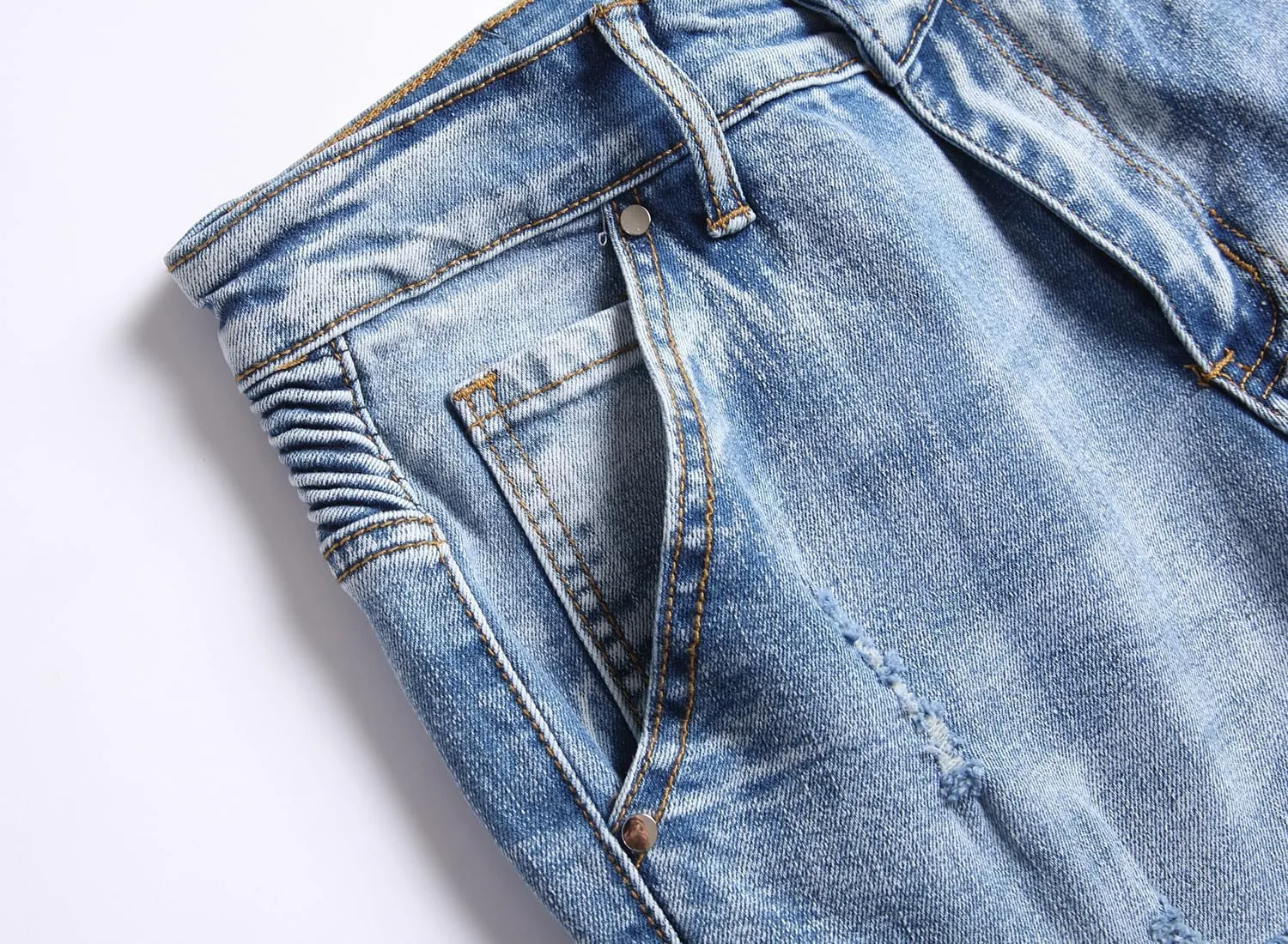 XIMXIMMTIAN Mens Slim Fit Jeans Stretch Ripped Biker Jeans for Men Fashion Straight Comfort Flex Waist Casual Denim Pants