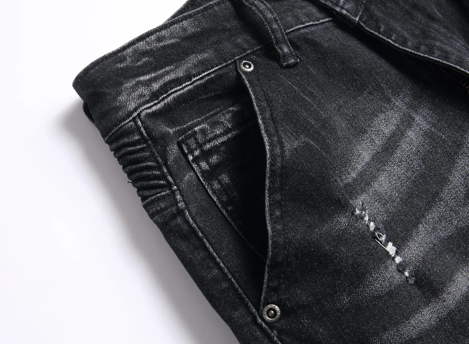 XIMXIMMTIAN Mens Slim Fit Jeans Stretch Ripped Biker Jeans for Men Fashion Straight Comfort Flex Waist Casual Denim Pants
