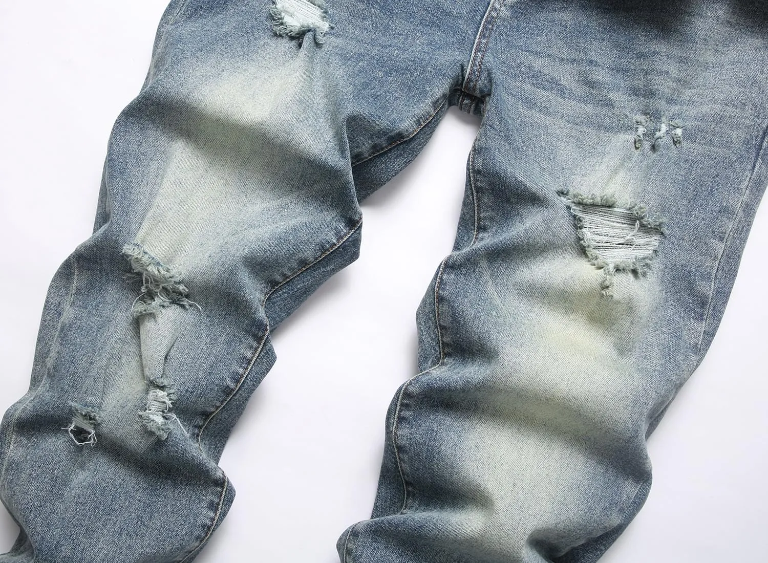 XIMXIMMTIAN Mens Slim Fit Jeans Stretch Ripped Biker Jeans for Men Fashion Straight Comfort Flex Waist Casual Denim Pants
