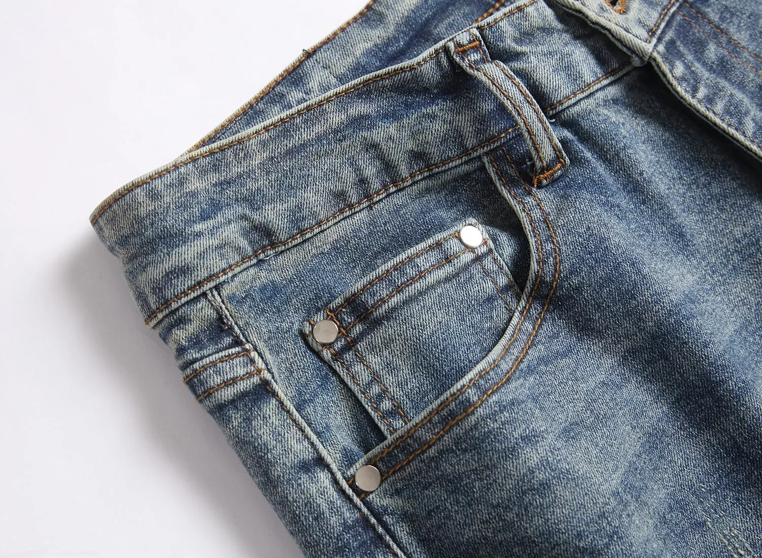 XIMXIMMTIAN Mens Slim Fit Jeans Stretch Ripped Biker Jeans for Men Fashion Straight Comfort Flex Waist Casual Denim Pants