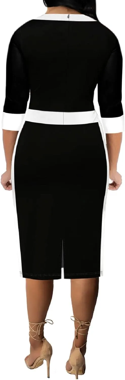 Xinlees Women's Bodycon Pencil Dress Sexy Short Ruffles Sleeve Clubwear Basic Fitted Outfits Casual Midi Dresses