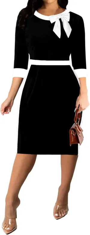 Xinlees Women's Bodycon Pencil Dress Sexy Short Ruffles Sleeve Clubwear Basic Fitted Outfits Casual Midi Dresses