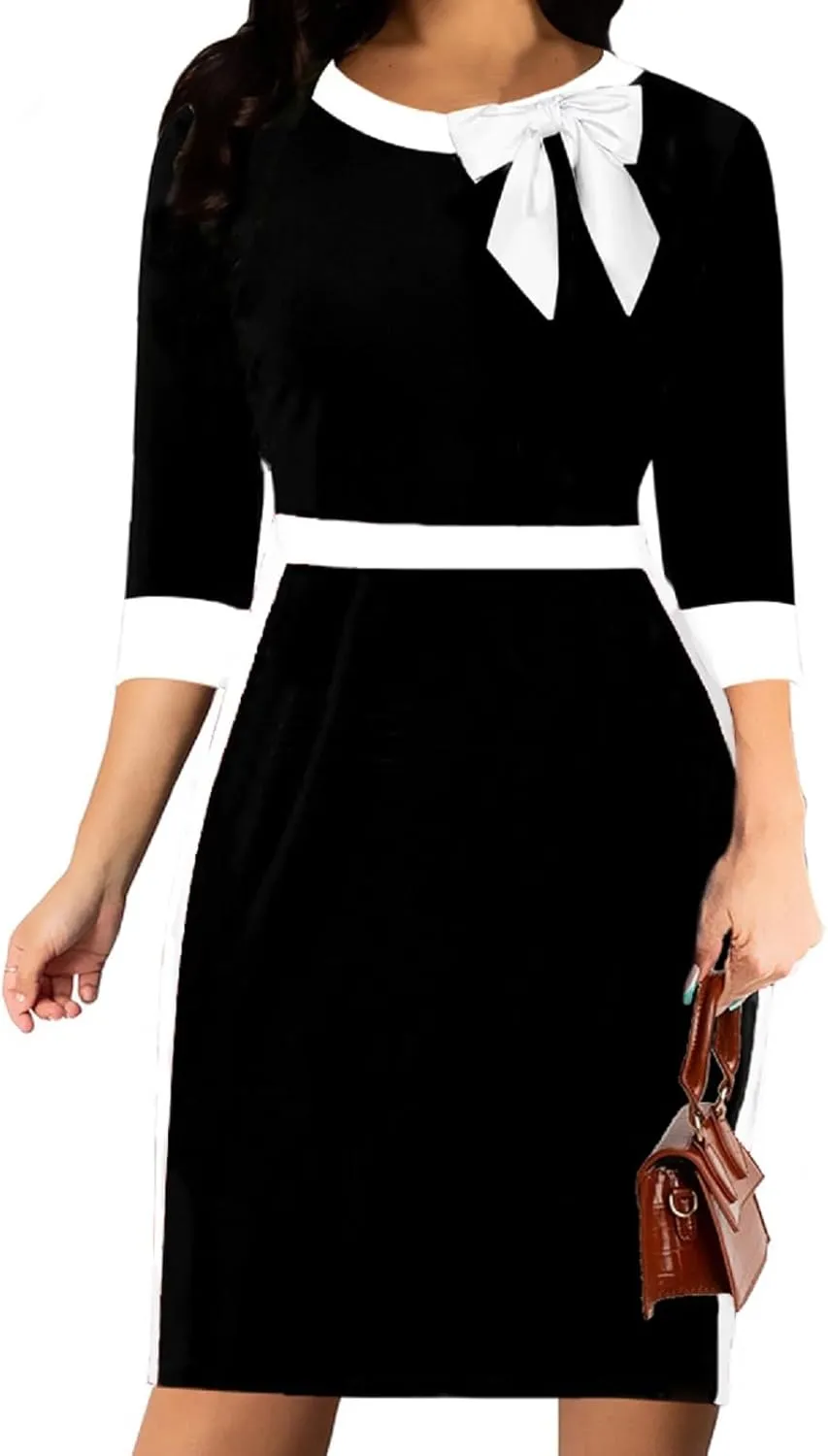 Xinlees Women's Bodycon Pencil Dress Sexy Short Ruffles Sleeve Clubwear Basic Fitted Outfits Casual Midi Dresses