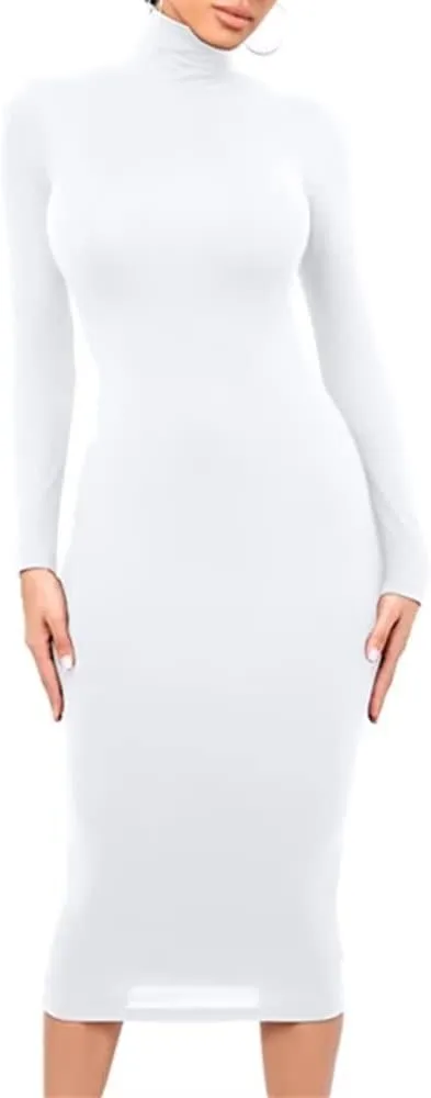 Xuan2Xuan3 Women's Dresses Fall Long Sleeve Snake Printed Zipper Neck Knit Bodycon Evening Party Long Dress