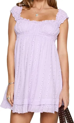 Y2k Floral Embroidery Graduation Mini Dress for Women Teen Girls Ruffle Hem Sleeveless Lace Short Party Dress
