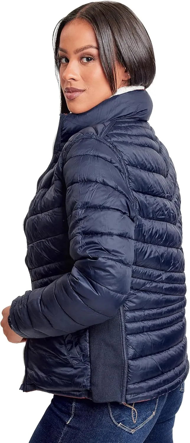 YMI Jeans Women's Winter Reversible Fitted Puffer Jacket