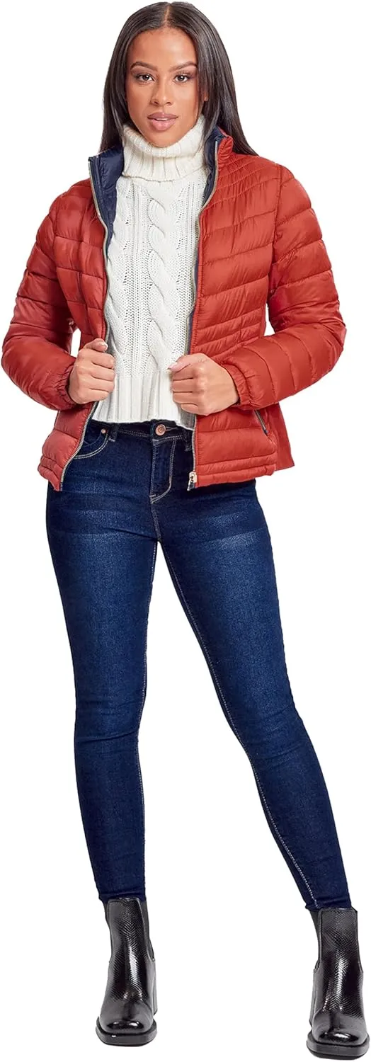 YMI Jeans Women's Winter Reversible Fitted Puffer Jacket