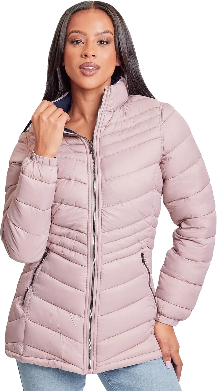 YMI Jeans Women's Winter Reversible Fitted Puffer Jacket