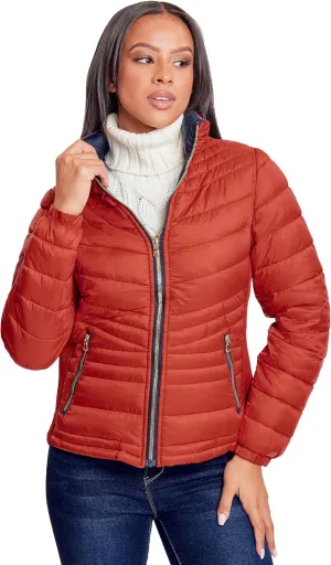 YMI Jeans Women's Winter Reversible Fitted Puffer Jacket