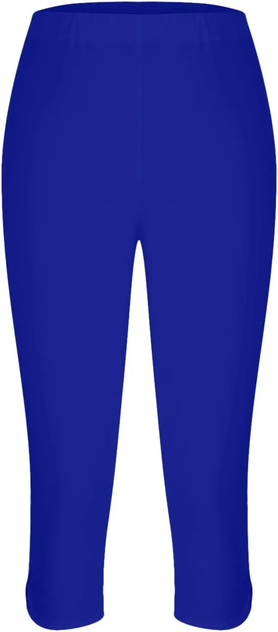 Yoga Capris for Women High Waist Leggings Casual Summer Cropped Pants Comfy Workout Pant Slim Trousers