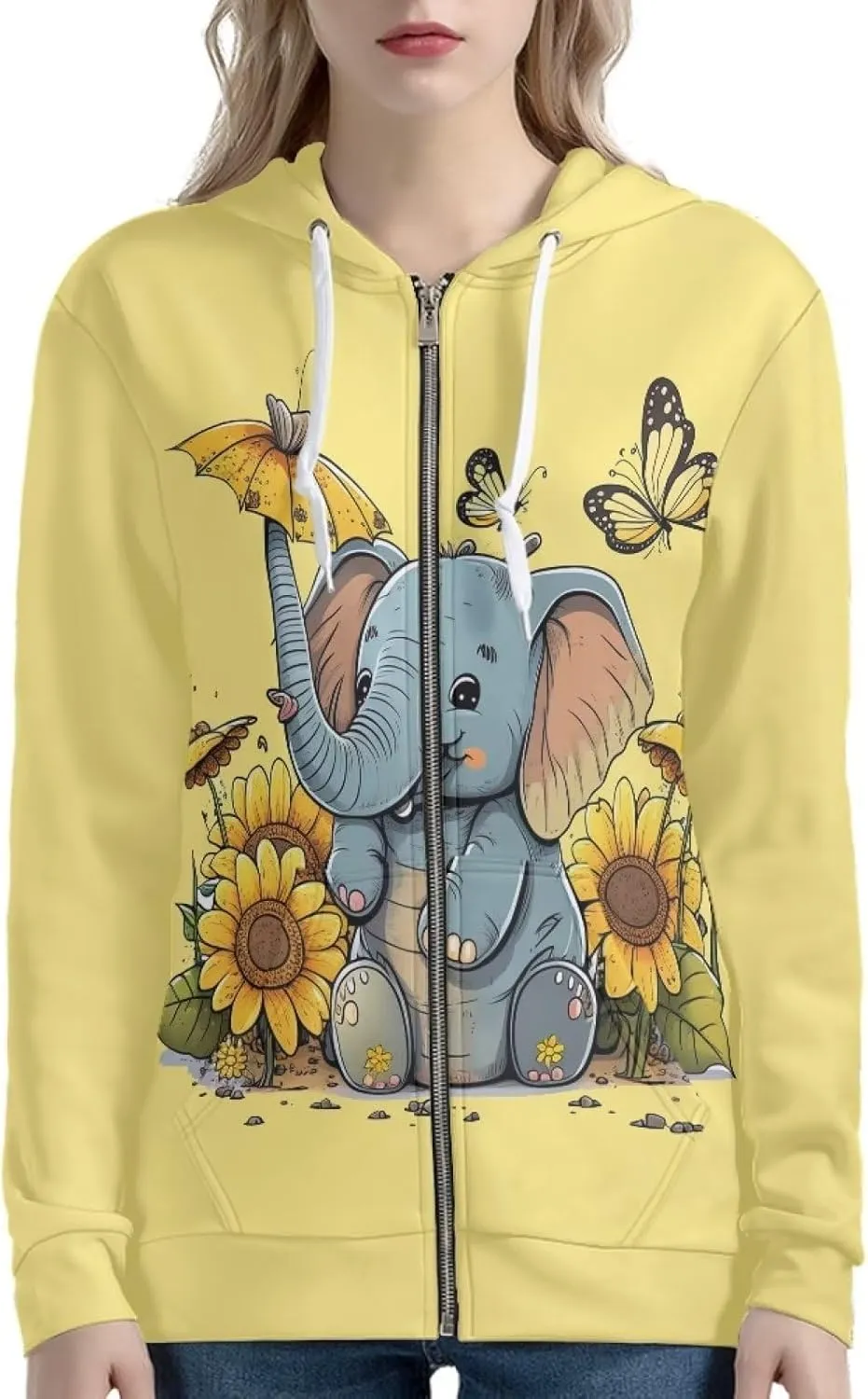 Zip Up Hoodie for Women Lightweight Fall Jacket Streetwear Oversized Hooded Sweatshirts for Teen Girls