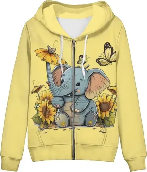 Zip Up Hoodie for Women Lightweight Fall Jacket Streetwear Oversized Hooded Sweatshirts for Teen Girls