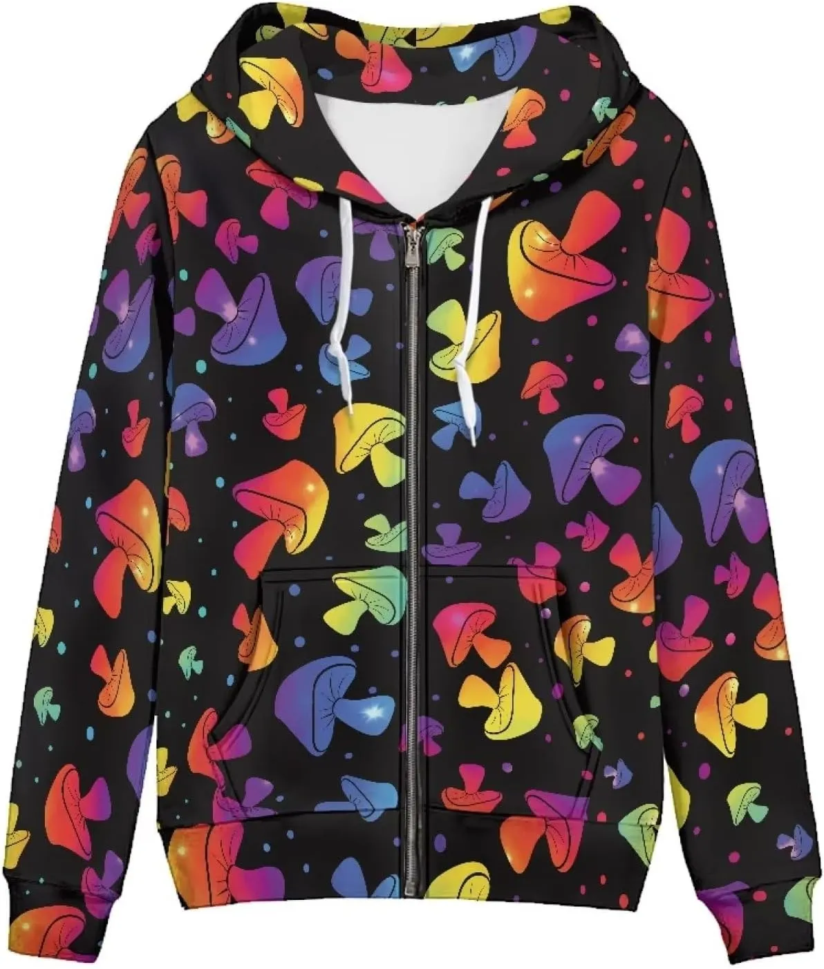 Zip Up Hoodie for Women Lightweight Fall Jacket Streetwear Oversized Hooded Sweatshirts for Teen Girls