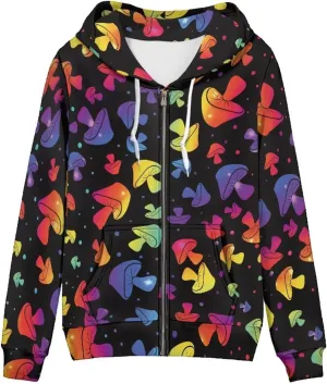 Zip Up Hoodie for Women Lightweight Fall Jacket Streetwear Oversized Hooded Sweatshirts for Teen Girls