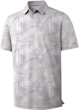 ZITY Men's Golf Polo Shirt Short Sleeve Performance Moisture Wicking Collared Print Shirt for Golf and Casual Wear