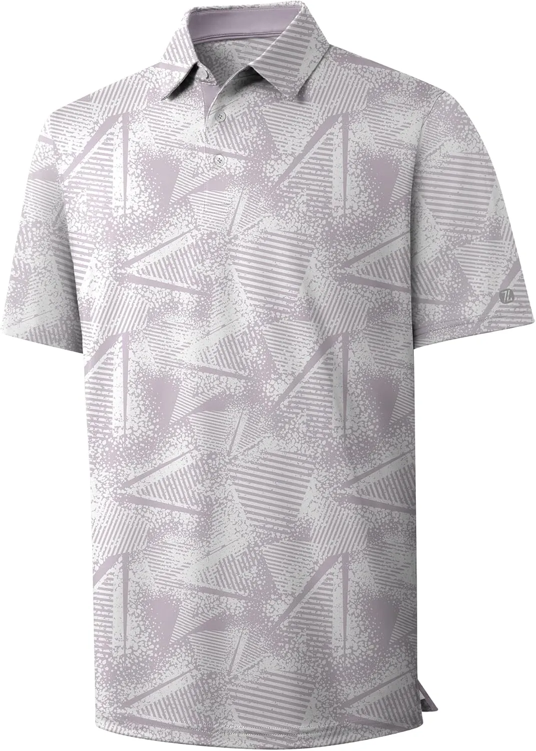 ZITY Men's Golf Polo Shirt Short Sleeve Performance Moisture Wicking Collared Print Shirt for Golf and Casual Wear