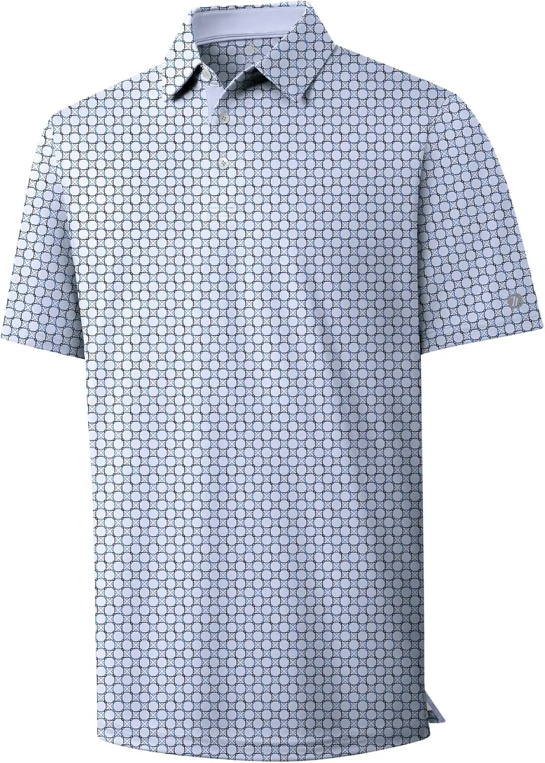 ZITY Men's Golf Polo Shirt Short Sleeve Performance Moisture Wicking Collared Print Shirt for Golf and Casual Wear