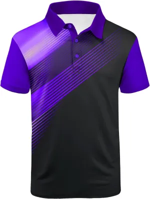 ZITY Mens Golf Shirt Short Sleeve Sport Moisture Wicking Performance Print Golf Polo Shirts for Men Collared Casual T-Shirt