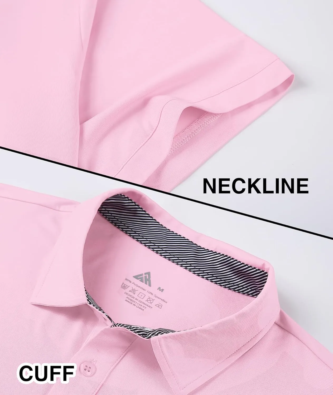 ZITY Mens Golf Shirt Short Sleeve Sport Moisture Wicking Performance Print Golf Polo Shirts for Men Collared Casual T-Shirt