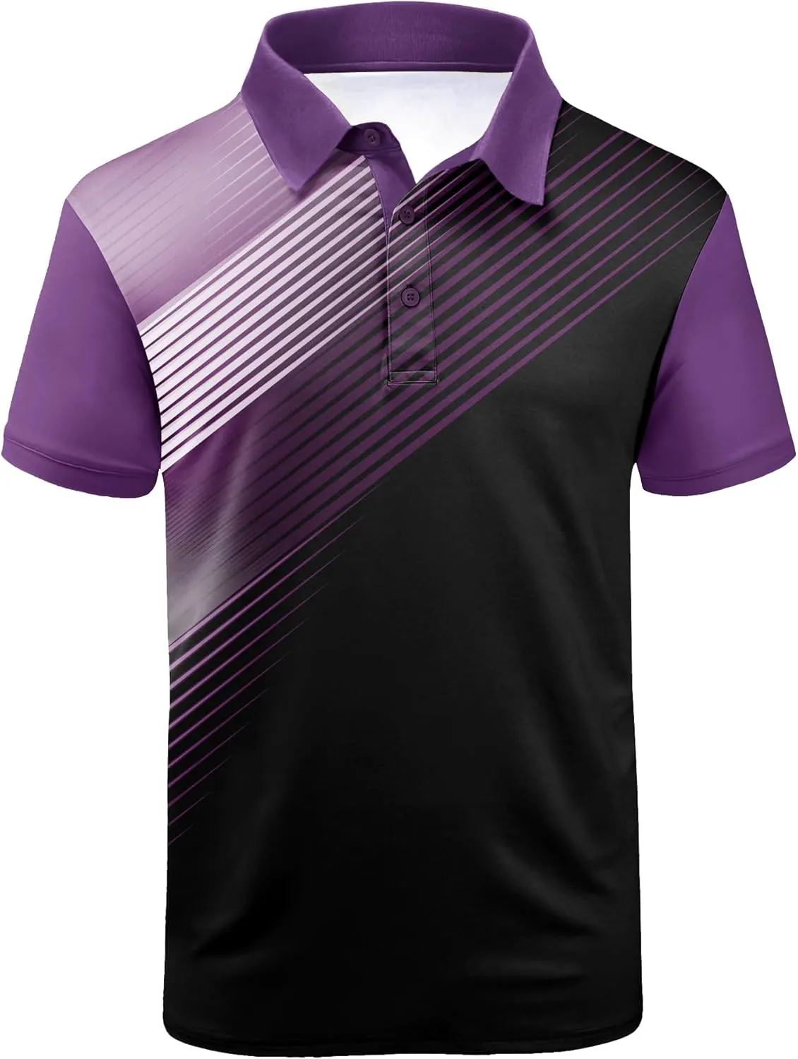 ZITY Mens Golf Shirt Short Sleeve Sport Moisture Wicking Performance Print Golf Polo Shirts for Men Collared Casual T-Shirt